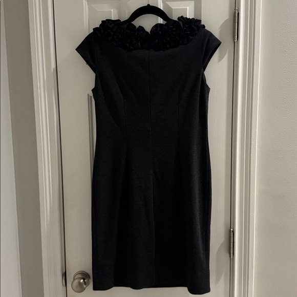 Caché Charcoal Vintage Dress w/ Layers of Ruffles at Neck - Picture 5 of 8